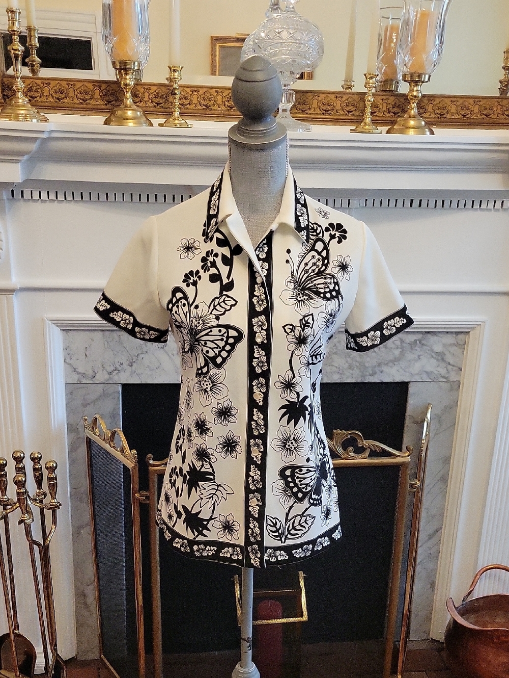 Vintage 60s Butterfly/Floral Shirt